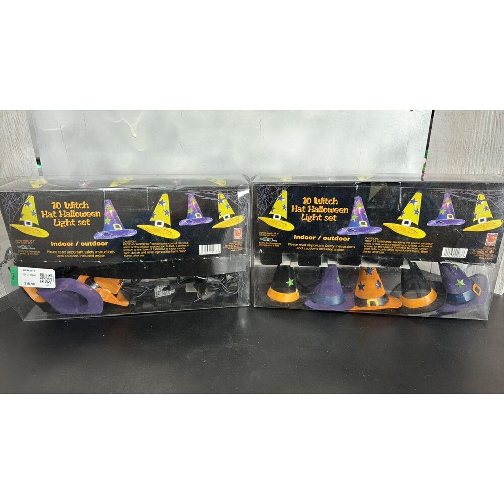 New  Spooky  Halloween Hat String Lights Indoor 2007 one box open just to plug